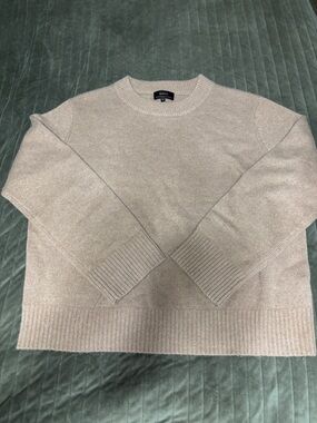 Quince 100% Mongolian Cashmere Sweater M Oatmeal Beige Crewneck Soft Luxury Knit